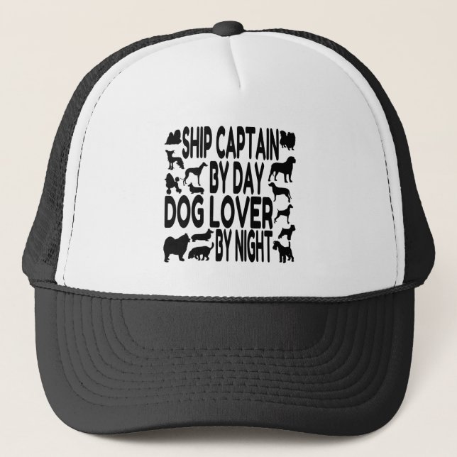 Casquette Capitaine de navire Amoureux des chiens (Devant)