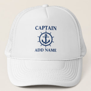 Casquette Capitaine nautique Name Anchor Rope Wheel