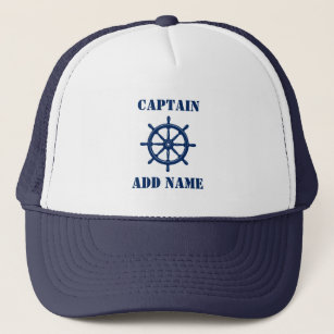 Casquette Capitaine ou nom de bateau Navires Roue
