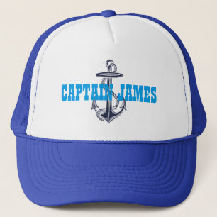 Casquette Capitaine personnalisé bleu marine Ancre vintage