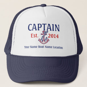 Casquette Capitaine personnalisé Hat Year Name Location