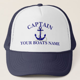 Casquette Capitaines nautiques personnalisés d'ancre de nom