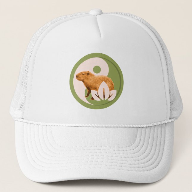 Casquette Capybara Zen Yin Yang Nature Paisible (Devant)