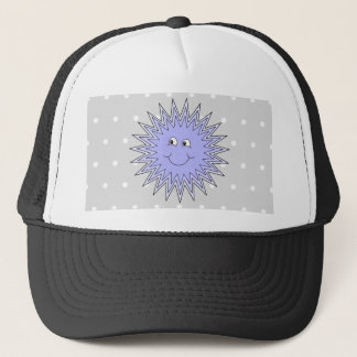 Casquette Caractère de glace avec un sourire. Bleu et gris
