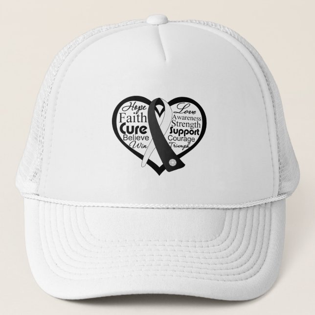 Casquette Carcinoïde Cancer Heart Ribbon Collage (Devant)