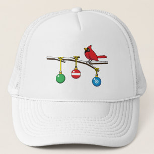 Casquette Cardinal Rouge à Noël Branche nu