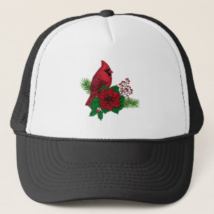 Casquette Cardinaux rouges sur décoration de Noël