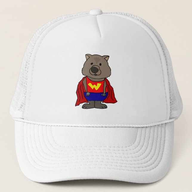 Casquette Caricature amusante Wombat Superhero (Devant)