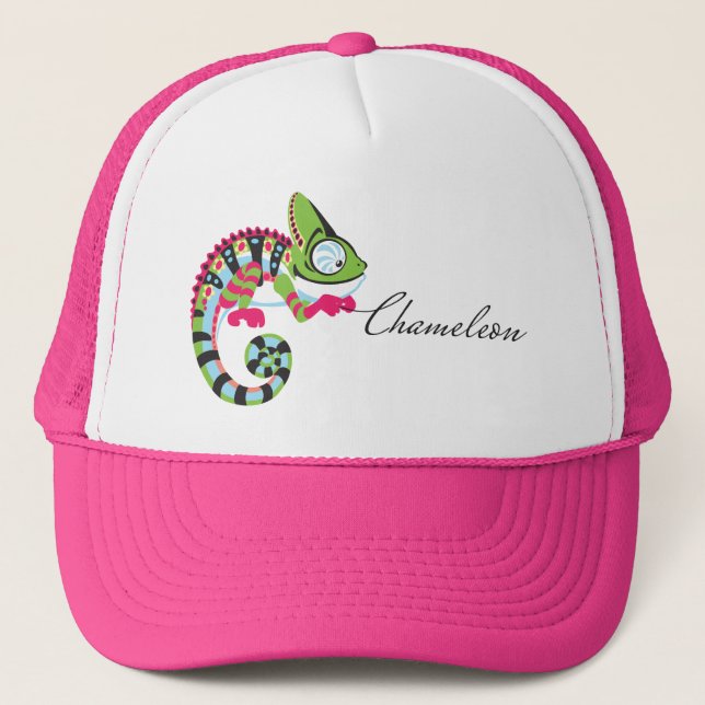 Casquette caricature caméléon (Devant)