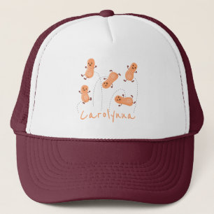 Casquette Caricature de cacahuètes joyeux sautillant