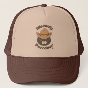 Casquette Caricature de chat Meowdy Purrdner Cute Cowboy