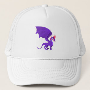 Casquette Caricature de dragon violet