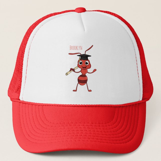 Casquette Caricature de fourmi rouge joyeux (Devant)