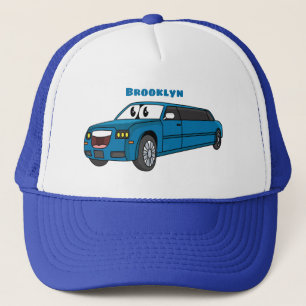 Casquette Caricature de la Limousine bleu mignonne