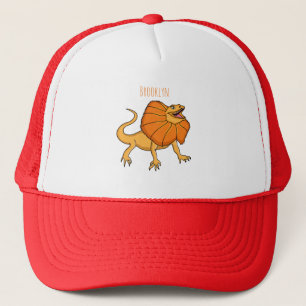 Casquette Caricature de lézard à col frisé orange
