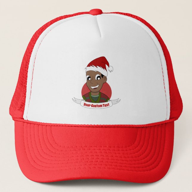 Casquette Caricature de Noël de l'homme qui rit (Devant)