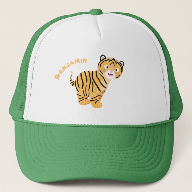 Casquette Caricature de petit tigre joyeux (Devant)