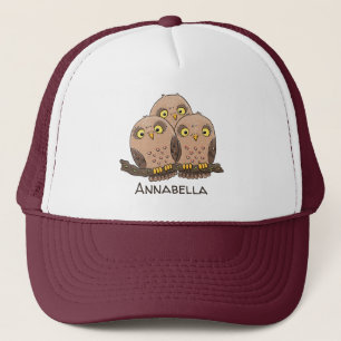 Casquette Caricature en trio de chouette