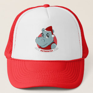 Casquette Caricature hippo de Noël