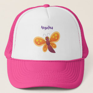 Casquette Caricature joli papillon orange