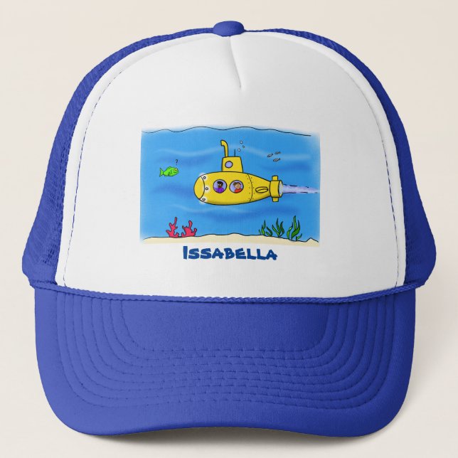 Casquette Caricature sous-marine joyeuse (Devant)
