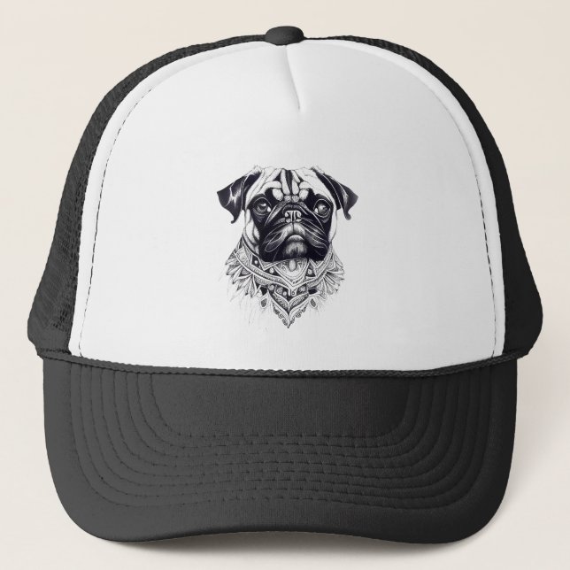 Casquette Carlin Animaux de compagnie Nature Illustration Ar (Devant)