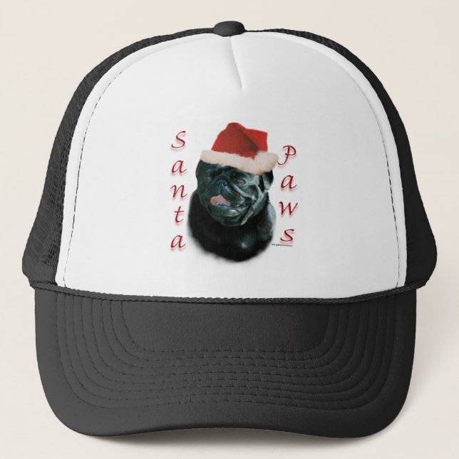 Casquette Carlin (noir) Père Noël Paws (Devant)