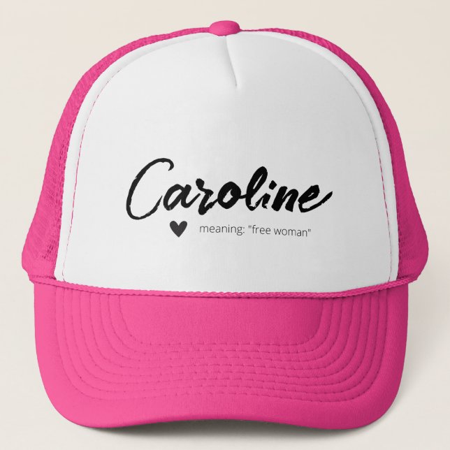 Casquette Caroline Nom Signifiant Calligraphie Moderne Minim (Devant)