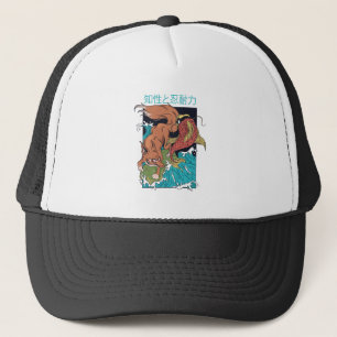 Casquette Carpe Koï avec Dessin de Renard de Style Japonais