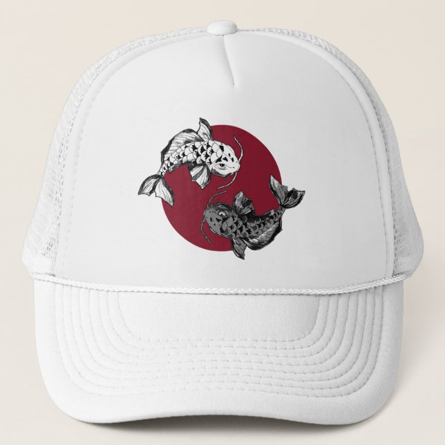 Casquette Carpe Koi Japonaise Cercle (Devant)