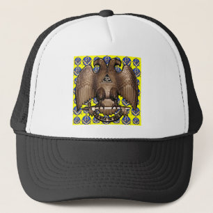 Casquette Carré et boussole écossais jaunes de rite