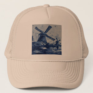 Casquette Carrelage Bleu Delft antique - Windmills by the Wa