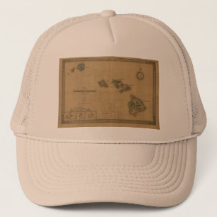 Casquette Carte 1876 - îles d'Hawaï de cru hawaïennes