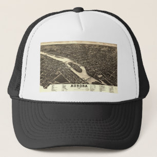 Casquette Carte 1882 de vue d'oeil d'oiseau de l'aurore