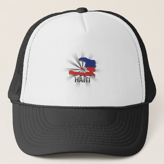 Casquette Carte 2,0 de drapeau du Haïti (Devant)