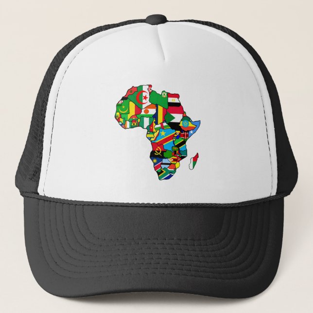 Casquette Carte africaine drapeaux dans les cartes des pays (Devant)