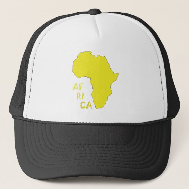Casquette Carte d'Afrique jaune funky (Devant)