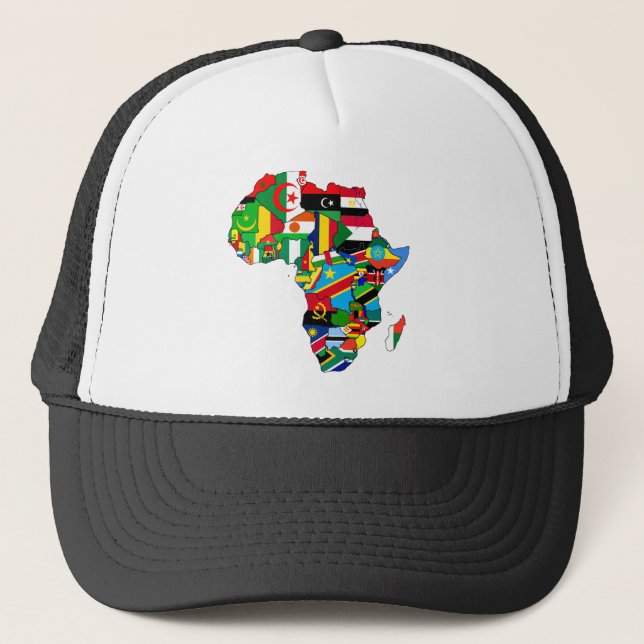 Casquette Carte de drapeau des drapeaux de l'Afrique - (Devant)