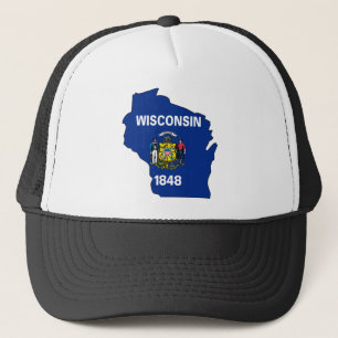 Casquette Carte de drapeau du Wisconsin
