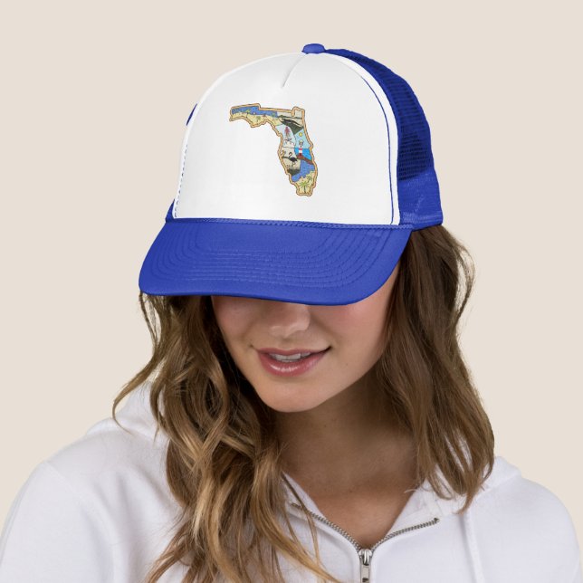 Casquette Carte de Floride Jacksonville Miami Tampa Key West (En situation)