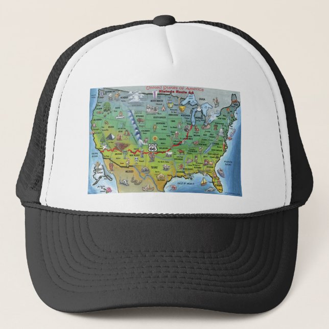 Casquette Carte de la route historique 66 (Devant)