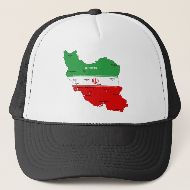 Casquette Carte de l'Iran avec drapeau et emblème (Devant)