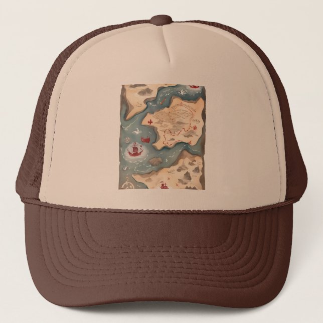 Casquette Carte de pirate (Devant)