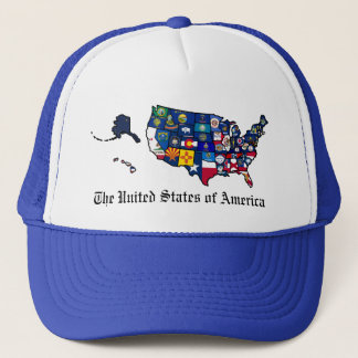 Casquette Carte des drapeaux d'état américain