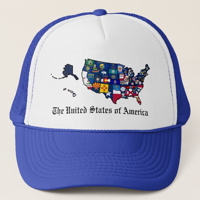 Casquette Carte des drapeaux d'état américain (Devant)