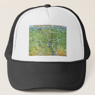 Casquette Carte du dessin animé de San Antonio Texas