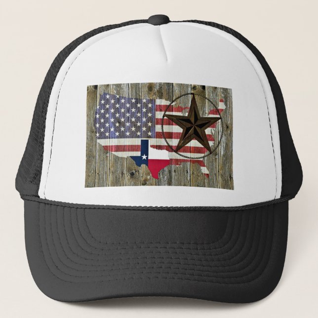 Casquette Carte du drapeau de l'État de Texas Lone Star (Devant)