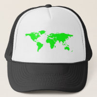 Carte du monde blanc vert