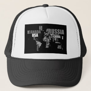 Casquette Carte du monde dans les mots