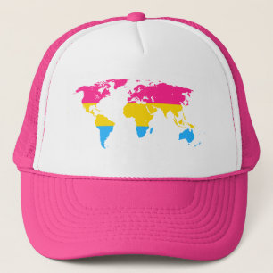 Casquette Carte du monde de la fierté pansexuelle chapeau